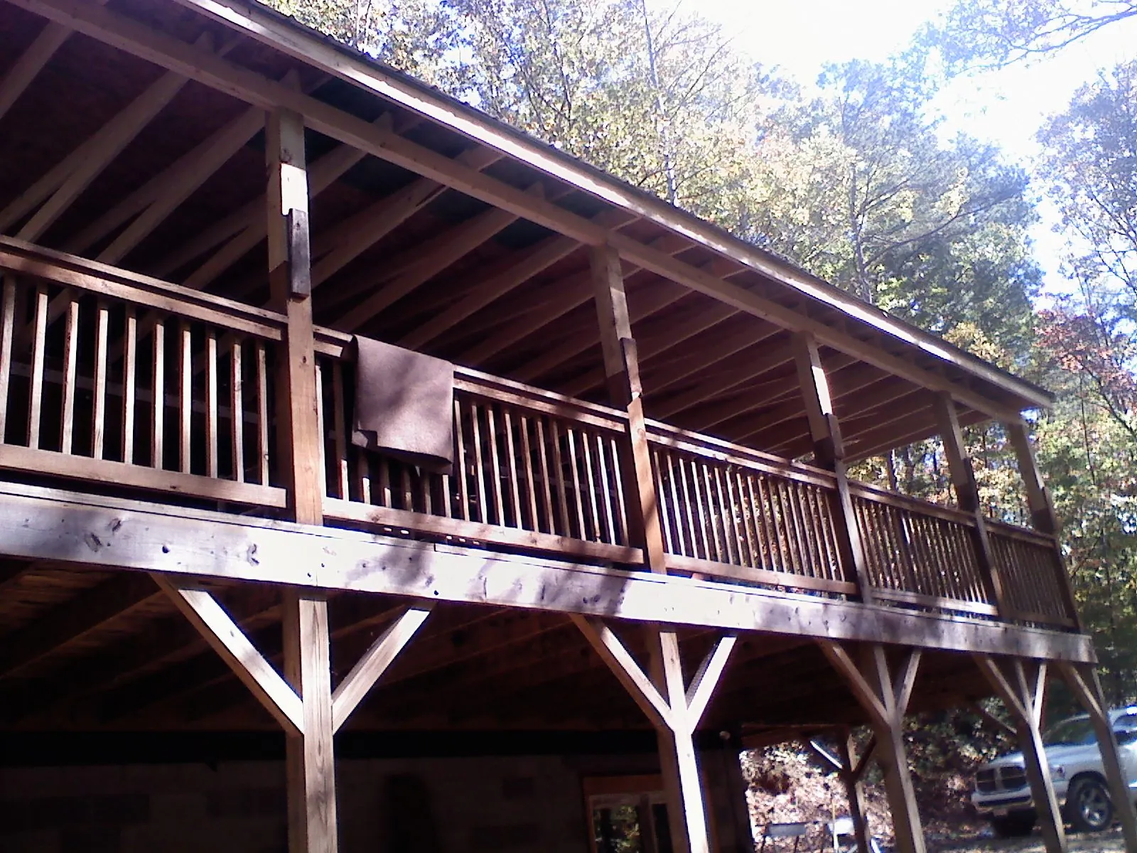 Timber framing under a new elevated porch and deck — Roof Leak Repair in Brush Prairie by Roofing Brothers